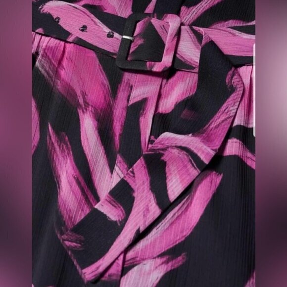 Mango - Ladies Printed Chiffon Dress - Black/Purple. Size: XS. NWT - Picture 12 of 13